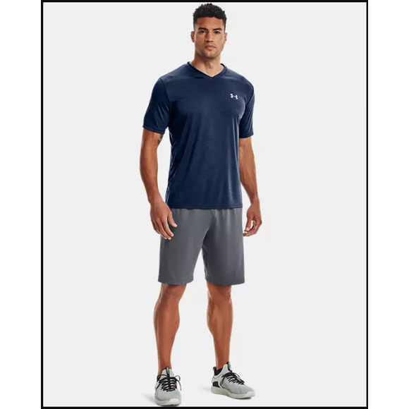 Under Armour UA Velocity Men's T-Shirt Performance Gym Run V-Neck Tee Large Blue - Picture 4 of 11